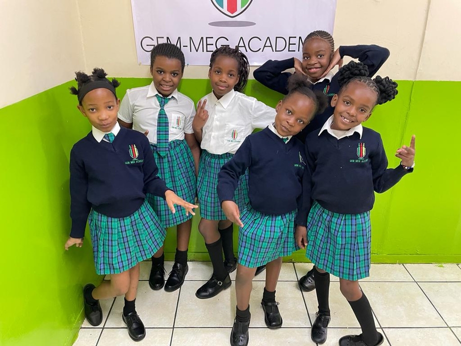 Gem-Meg Academy learners in school uniform